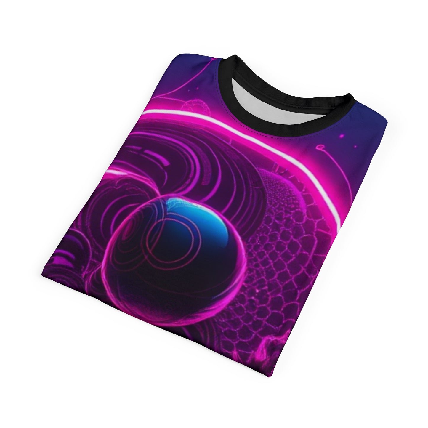 Neon Cosmos Unisex Cut & Sew Tee – Futuristic Space Aesthetic